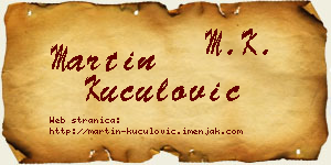 Martin Kuculović vizit kartica